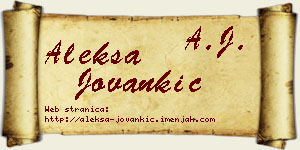Aleksa Jovankić vizit kartica